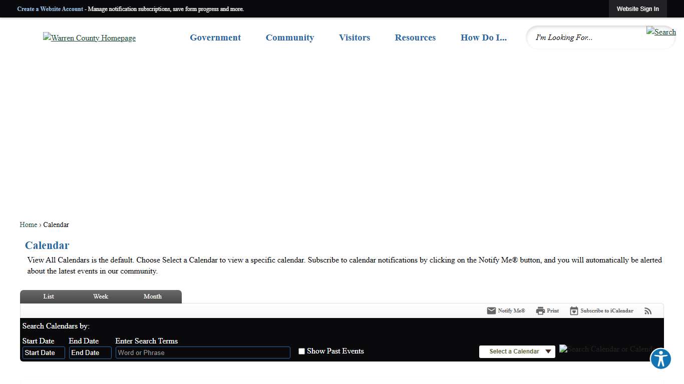 Calendar • Board of Inspectors of the Warren County Prison